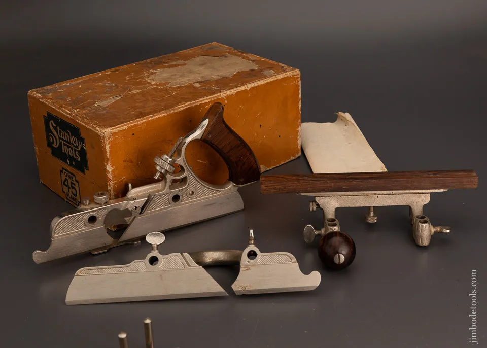 100% Complete STANLEY No. 45 Combination Plow Plane in Box SWEETHEART -- 103540