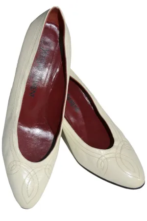 1970's Ivory Yves Saint Laurent Shoes 8.5