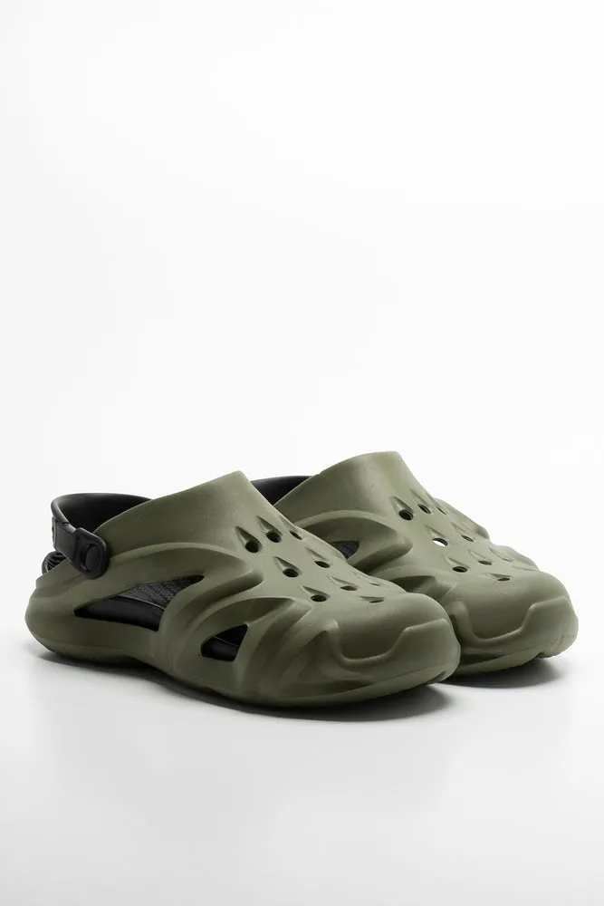 2 Part Clog Olive Green