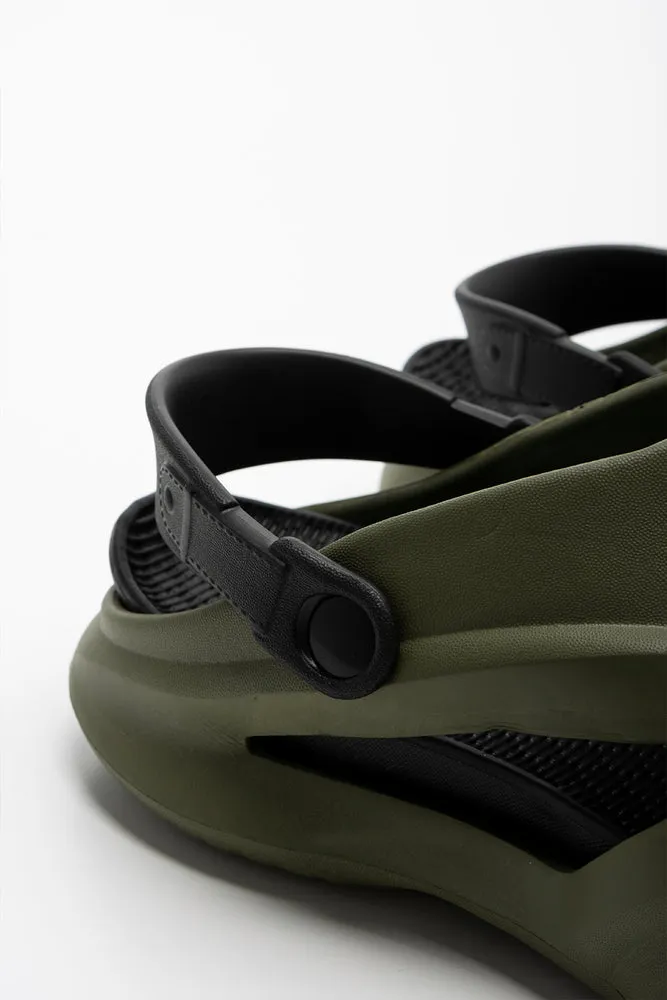 2 Part Clog Olive Green