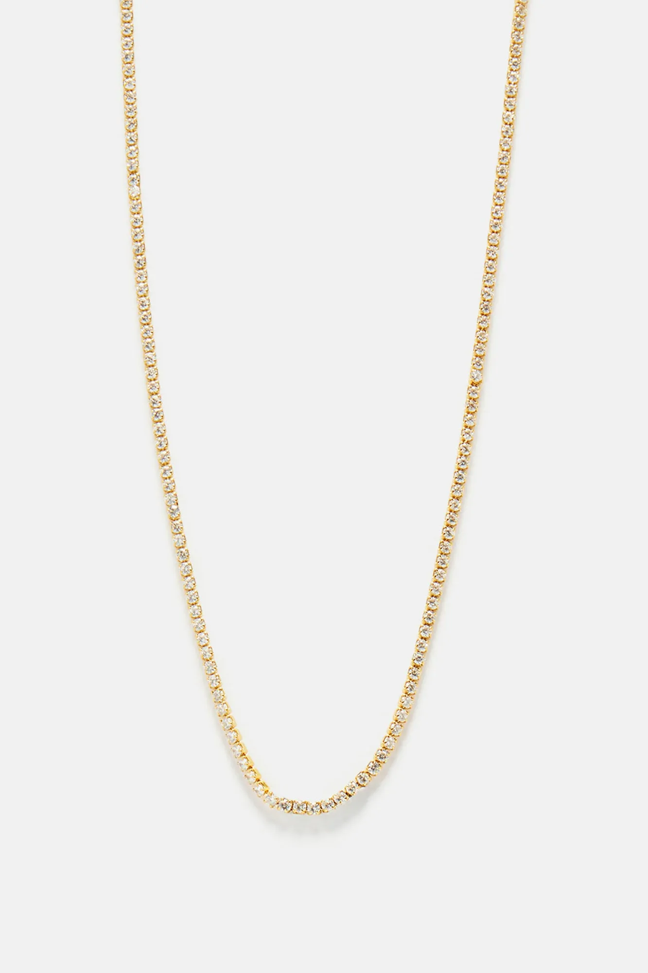 2mm Premium 18″ Tennis Chain Necklace - Gold