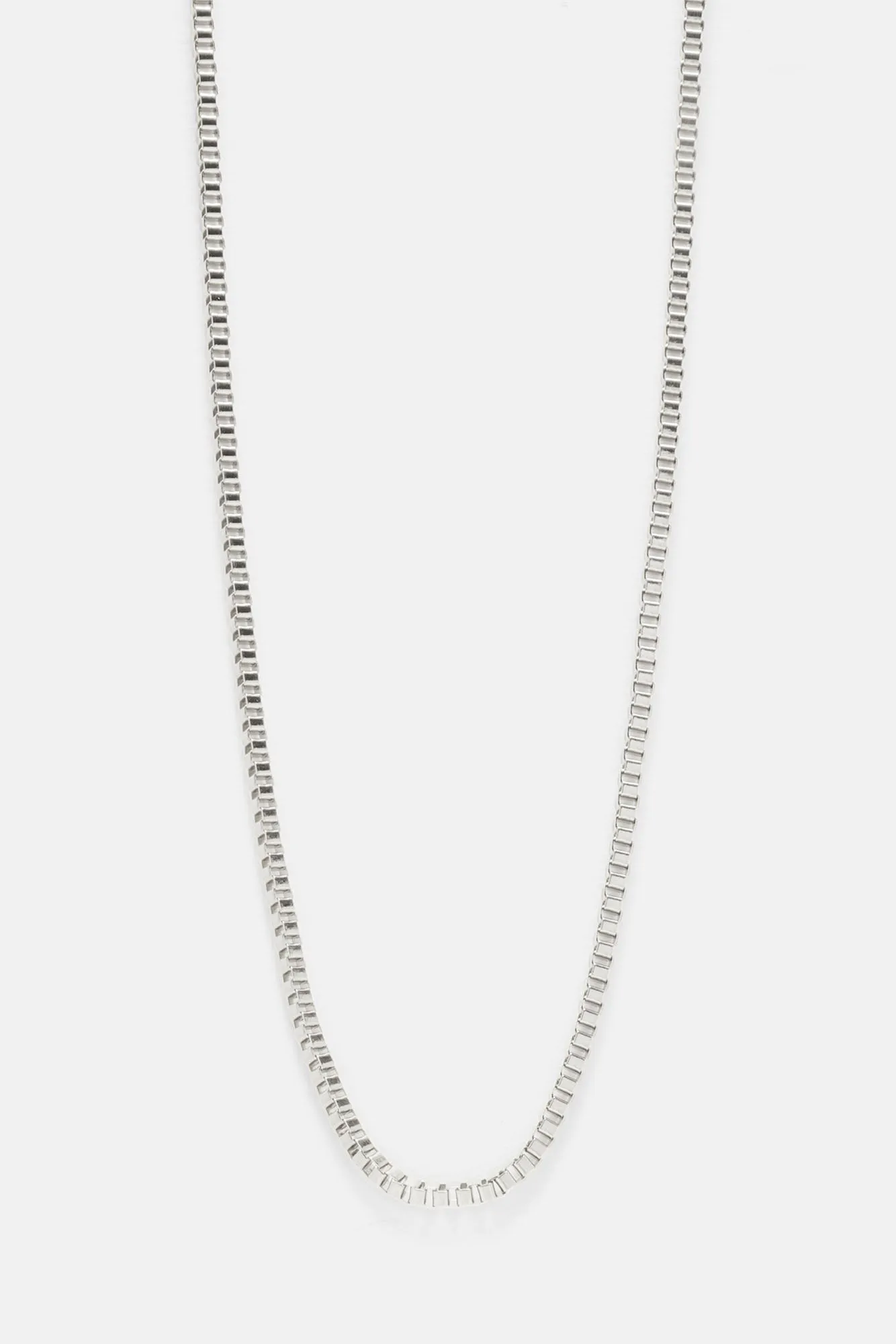 3mm Premium 18″ Box Chain Necklace - Silver