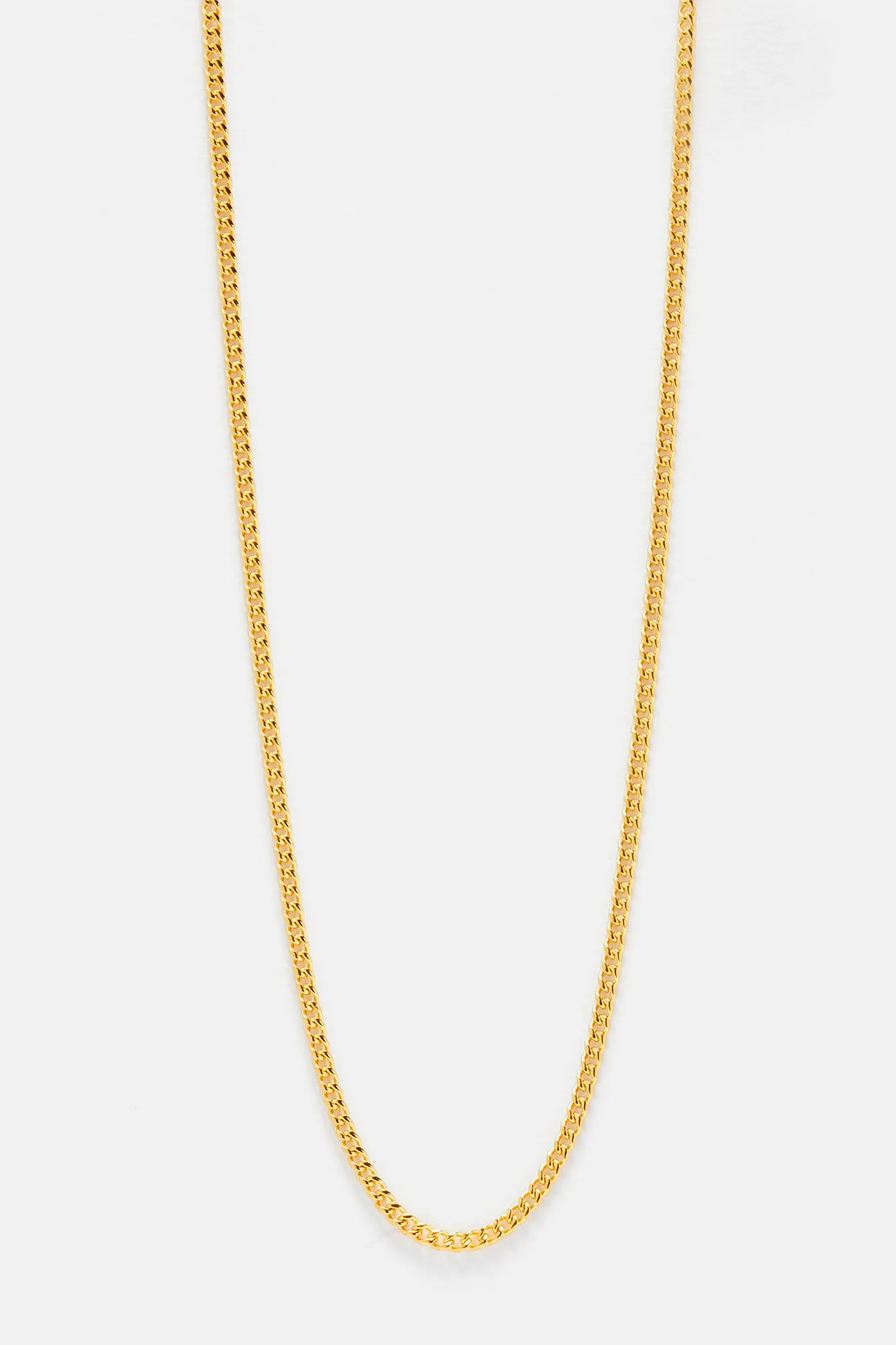 3mm Premium 18″ Cuban Chain Necklace - Gold