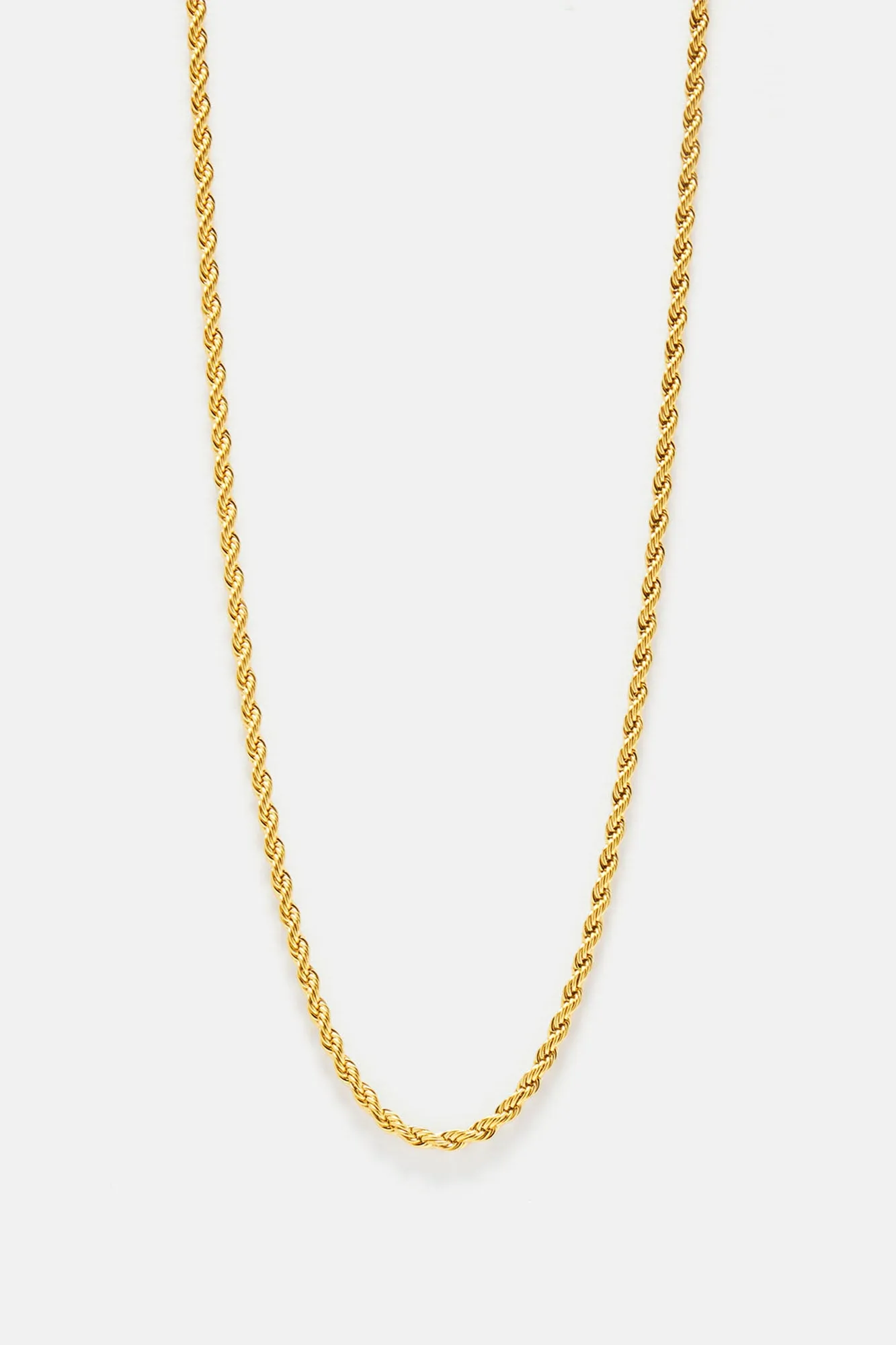 3mm Premium 20″ Rope Chain Necklace - Gold