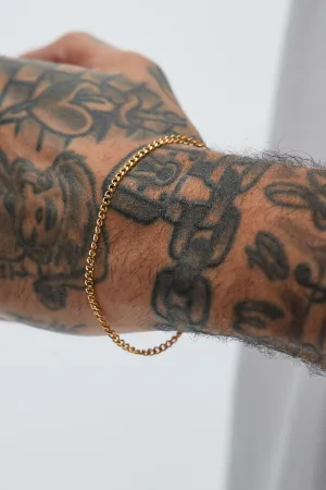 3mm Premium 8″ Cuban Chain Bracelet - Gold