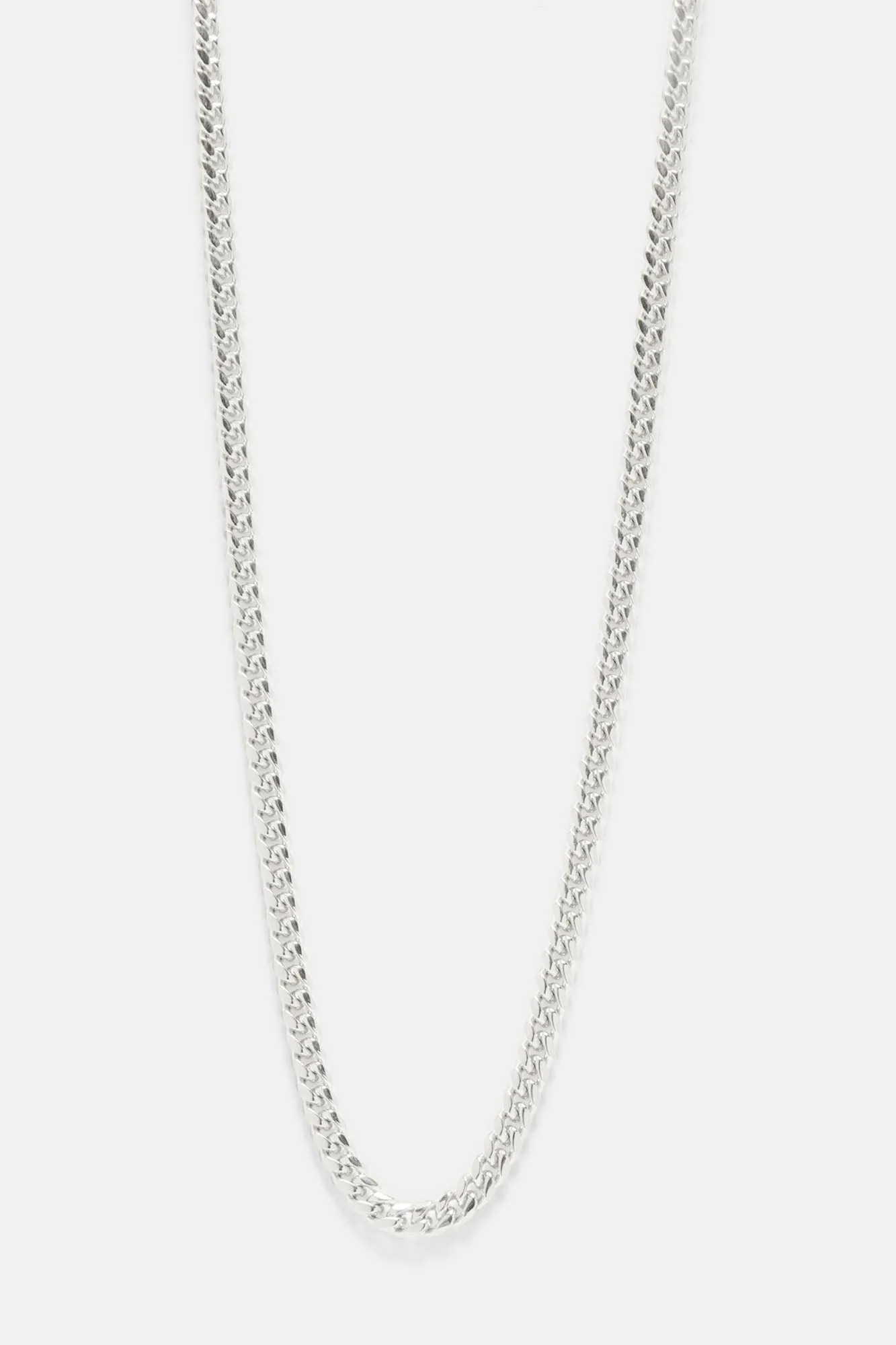 5mm Premium 18″ Cuban Chain Necklace - Silver