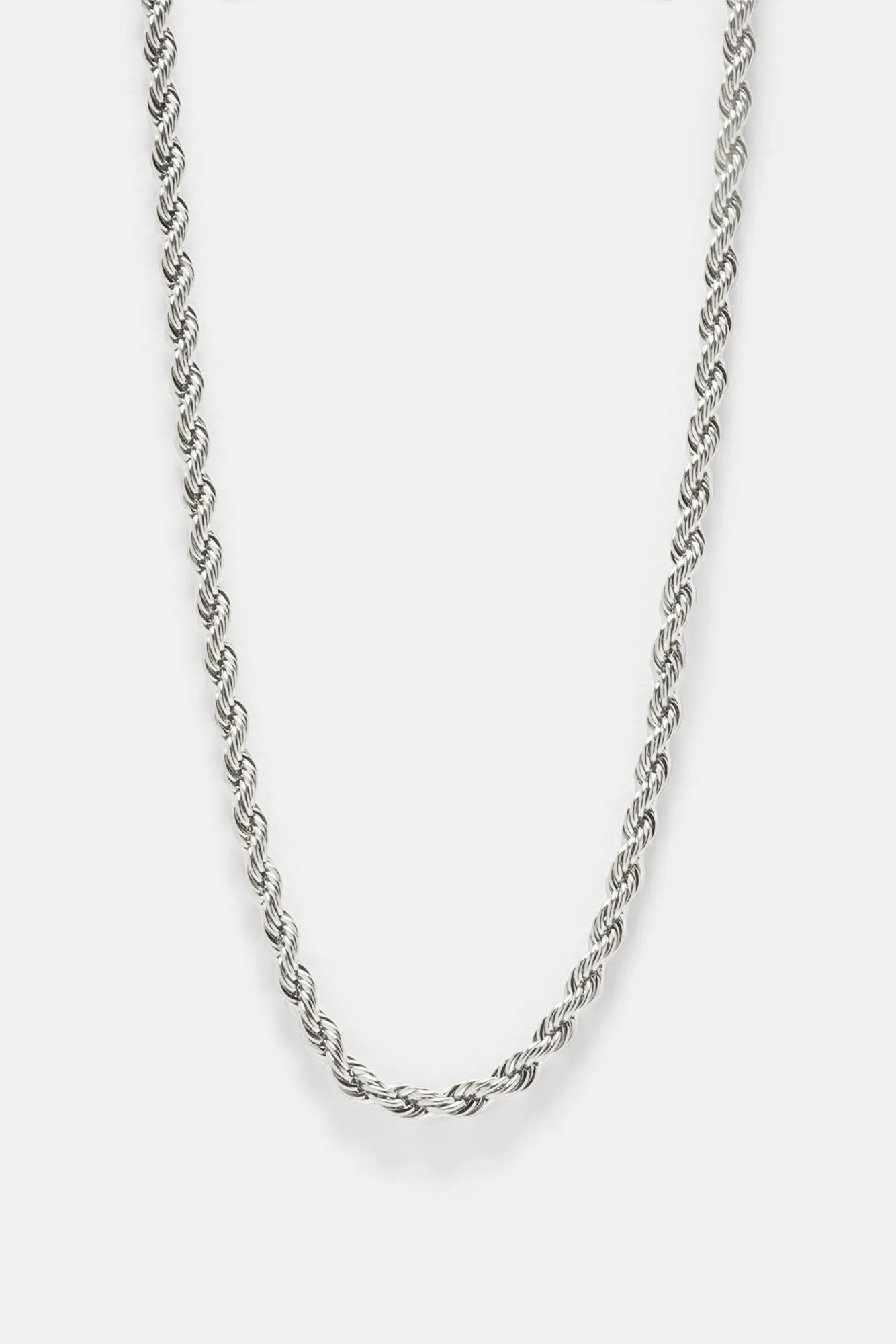 5mm Premium 20″ Rope Chain Necklace - Silver