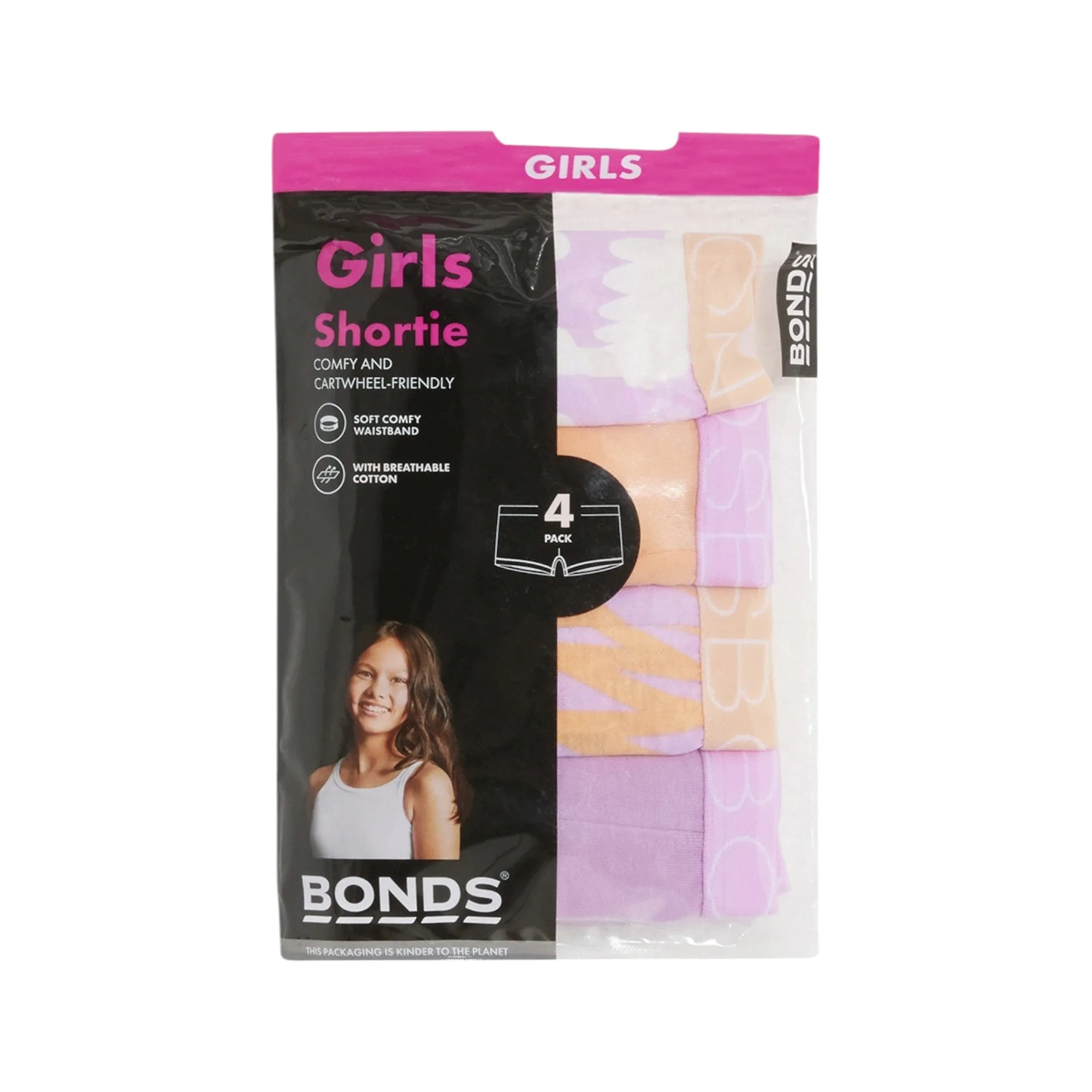 8 x Bonds Girls Shortie Underwear Kids Multi Coloured Trunks