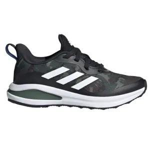 Adidas Kid's Fortarun J Shoes - Core Black / Cloud White / Green Oxide