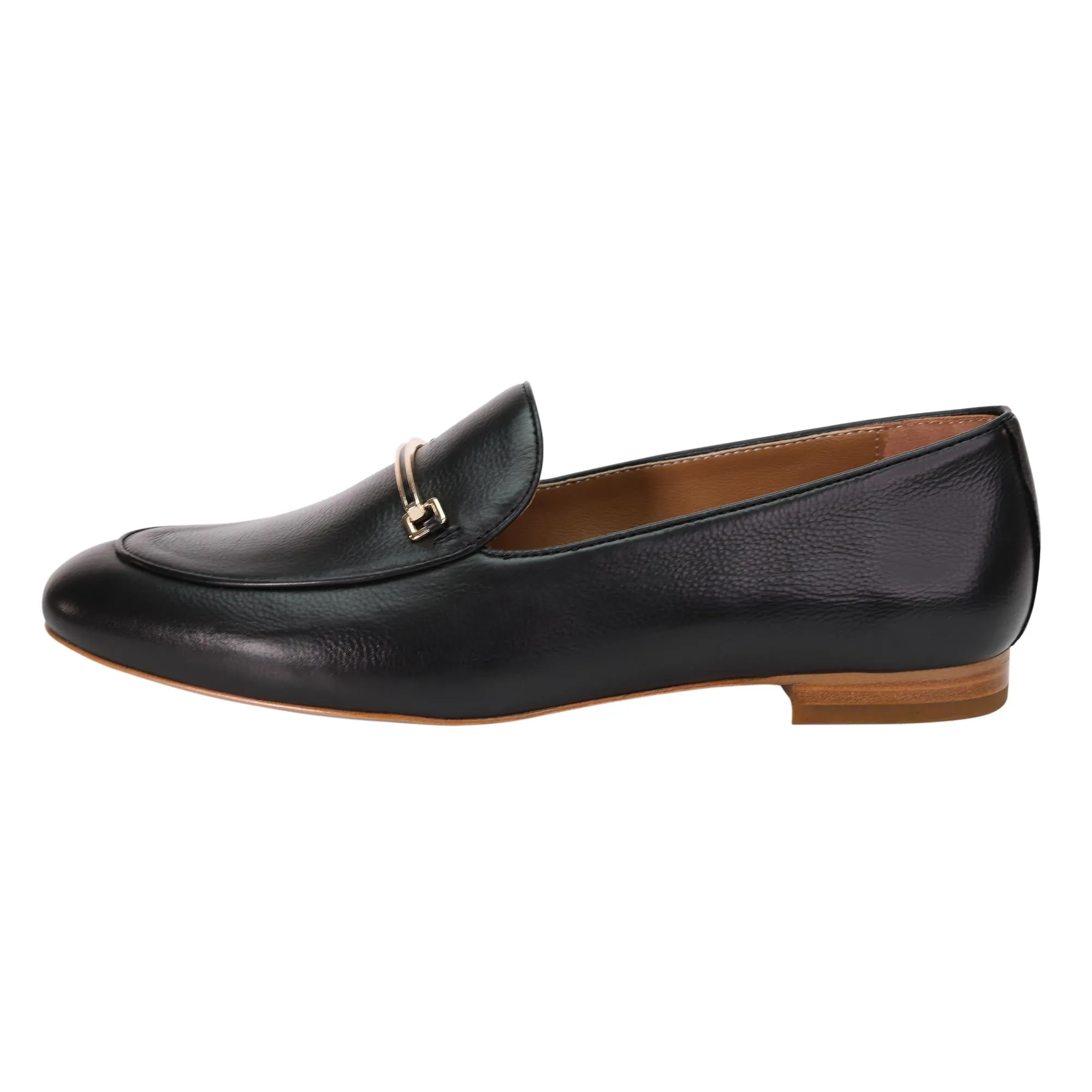 AiciBerllucci Black Leather upper  and Sheepskin lining- Prime-Women's Leather Loafer- Sleek Loafers Slip on Shoes-Casual Flat Shoes