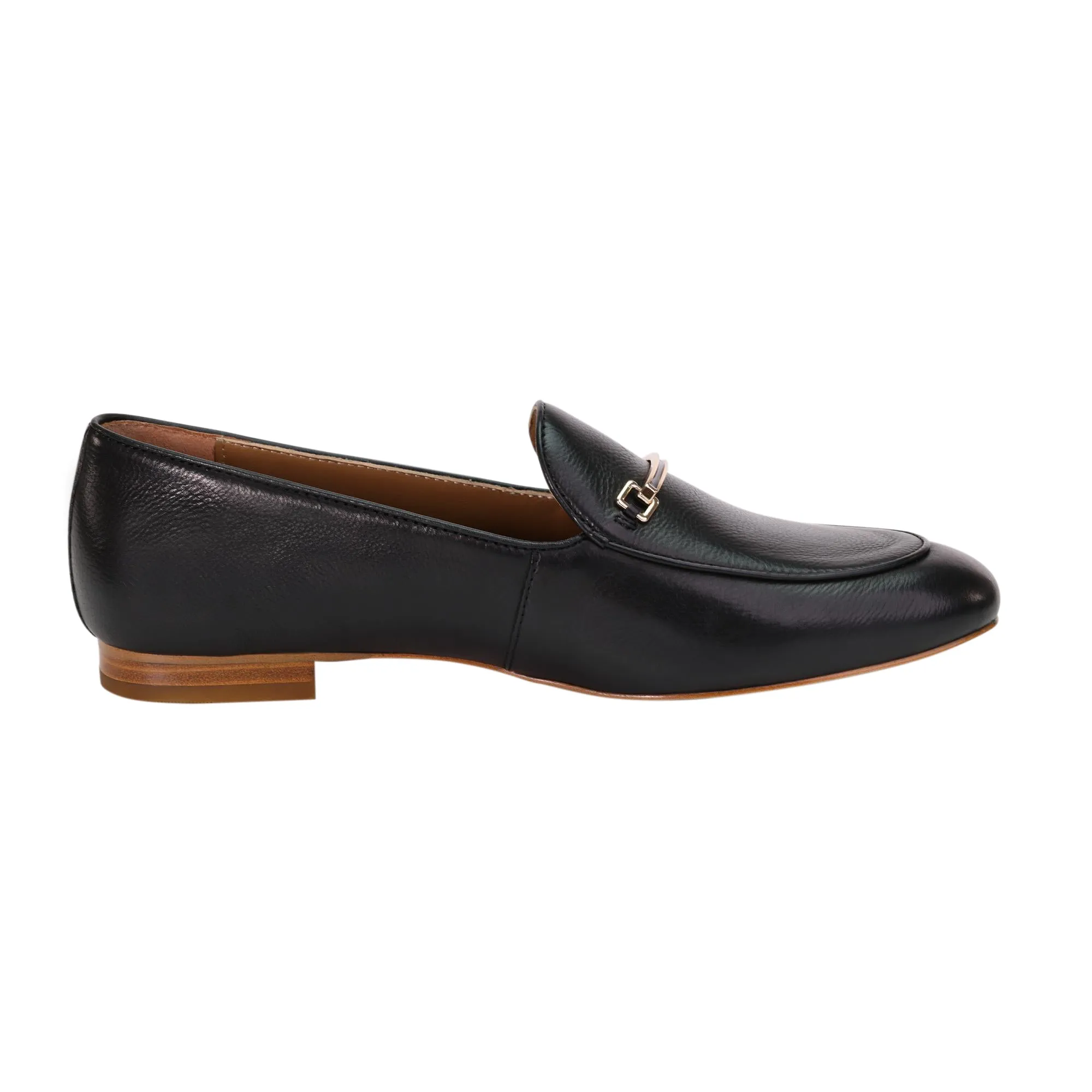 AiciBerllucci Black Leather upper  and Sheepskin lining- Prime-Women's Leather Loafer- Sleek Loafers Slip on Shoes-Casual Flat Shoes