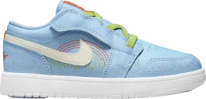 Air Jordan 1 Low SE PS Blue Stitch Sneakers, blue