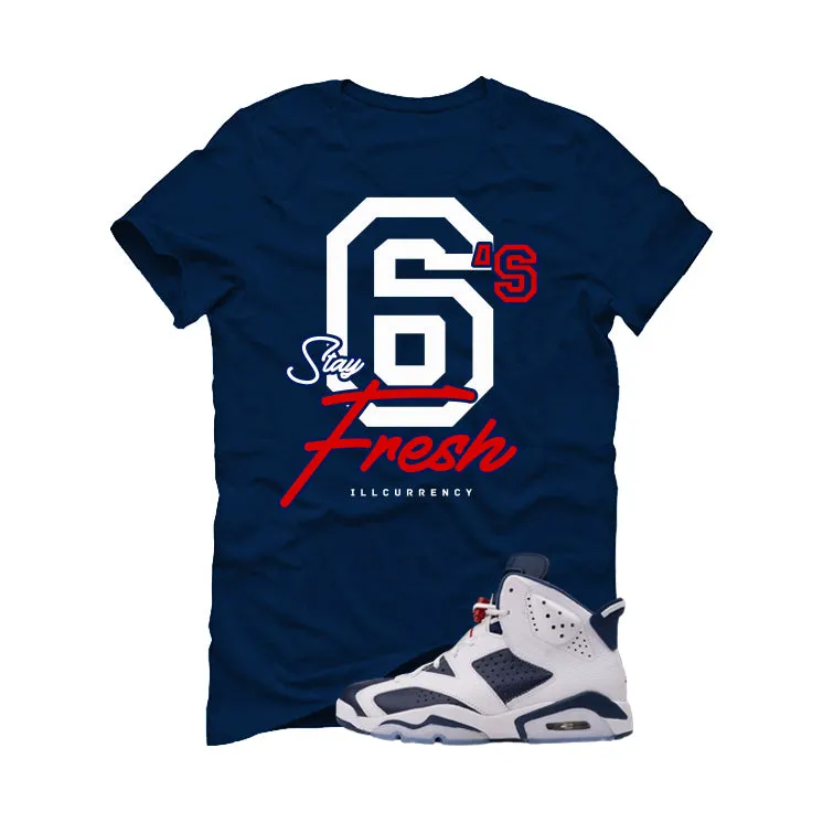 Air Jordan 6 Olympic Navy Blue T-Shirt (Stay Fresh)| illcurrency