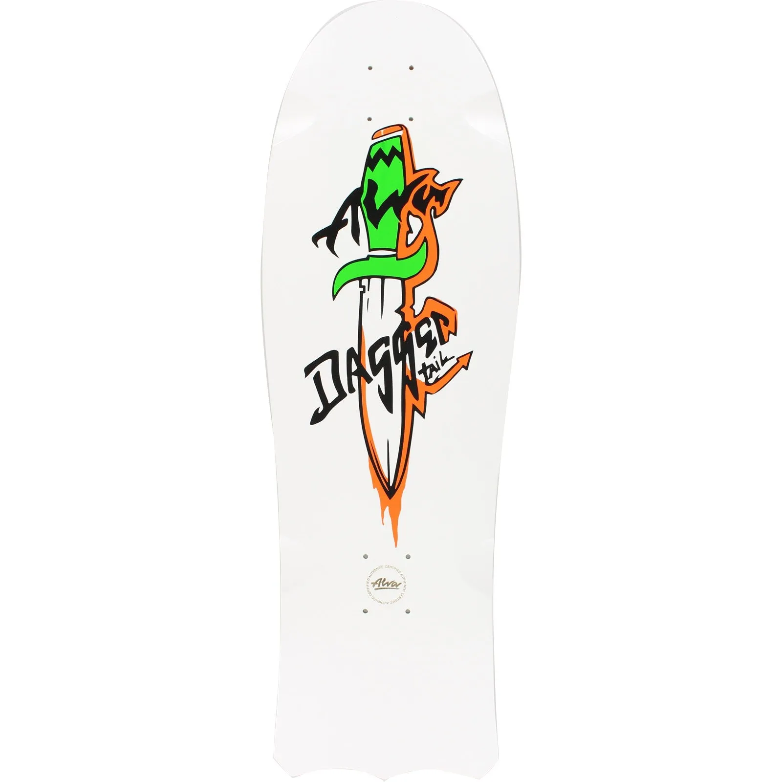 Alva 1985 Dagger Tail Skateboard Deck 10" - White