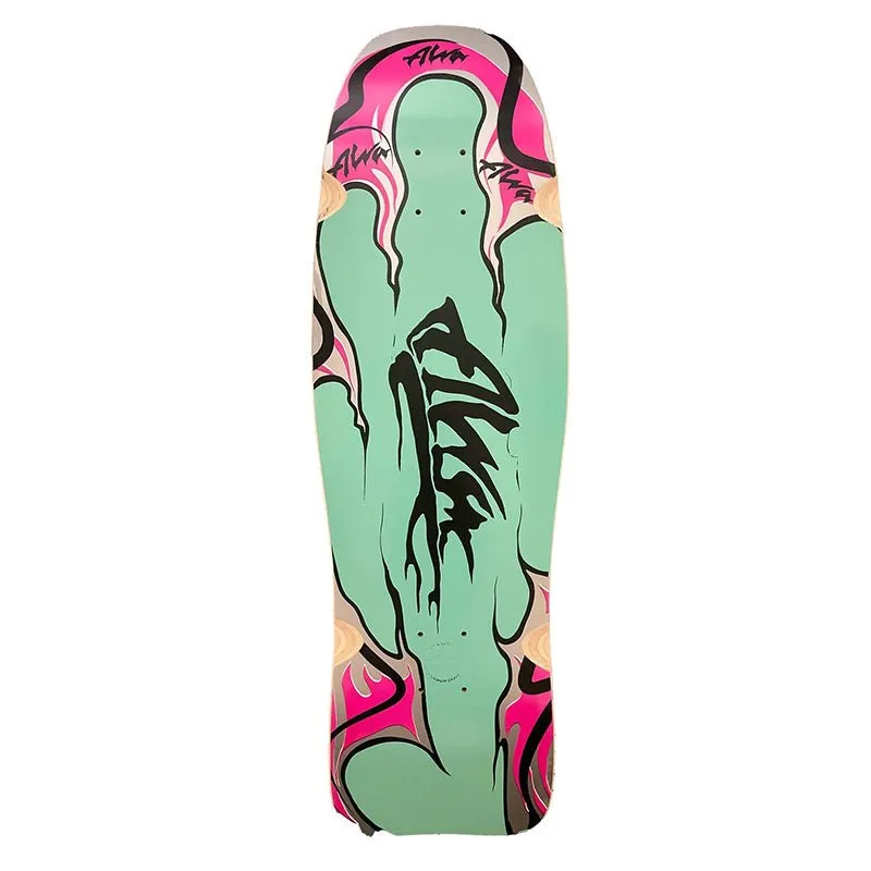 Alva 9.75" x 31.5" Modern Agression Fish AQUA Skateboard Deck