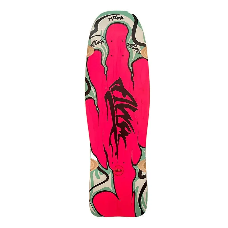 Alva 9.75" x 31.5" Modern Agression Fish PINK Skateboard Deck