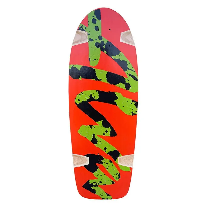 Alva Splatter Re-Issue Orange With Green and Black Skateboard Deck