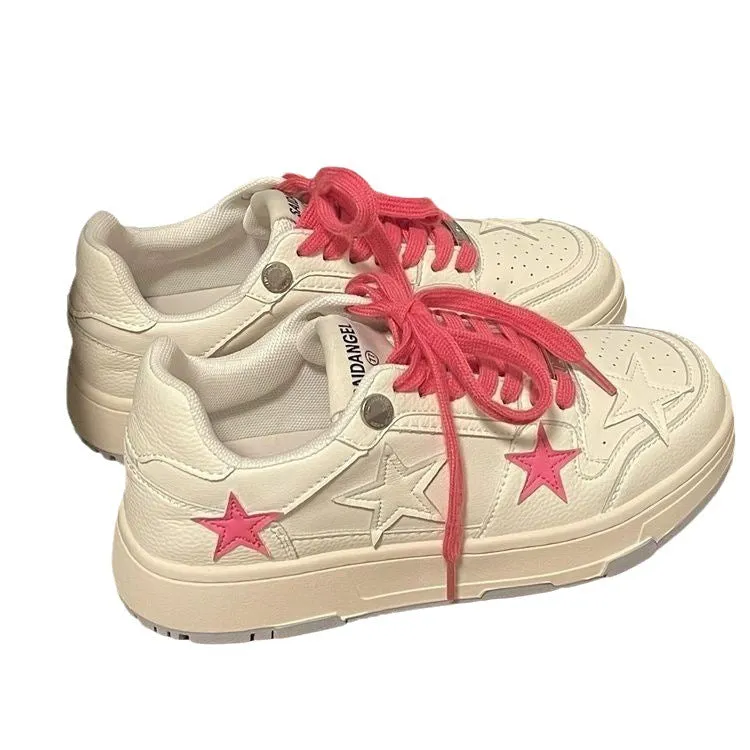 Amozae-Back To School Gifts Aesthetic Pink Star Sneakers