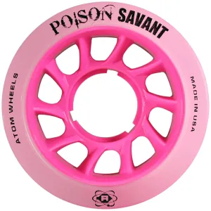 Atom Poison Savant Roller Skate Wheels 59x38mm 84a - Pink (Set of 4)