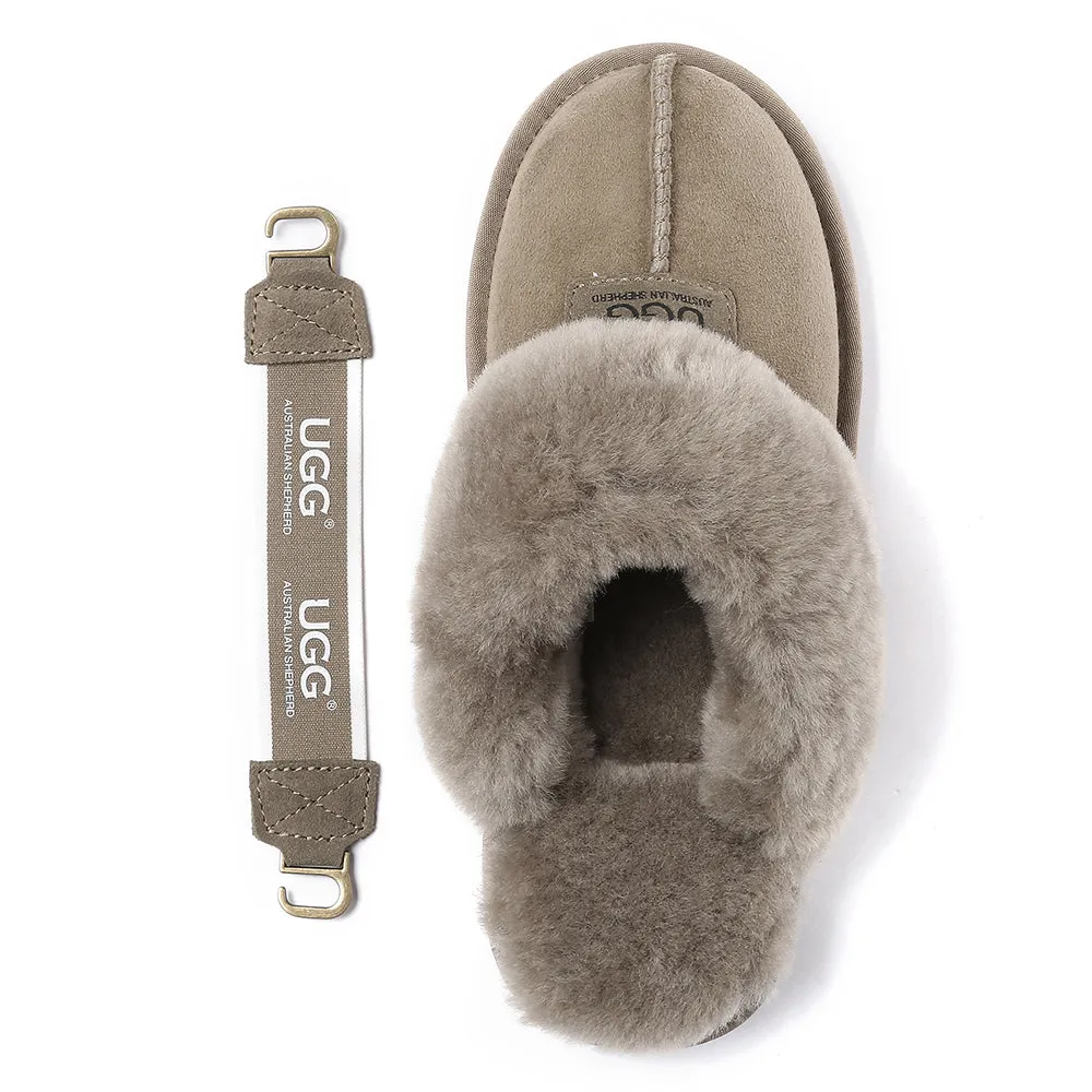 AUSTRALIAN SHEPHERD UGG Sheepskin Wool Removable Strap Slingback Slippers Suzie Ll #AS2060