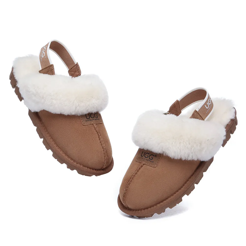 AUSTRALIAN SHEPHERD UGG Sheepskin Wool Removable Strap Slingback Slippers Suzie Ll #AS2060