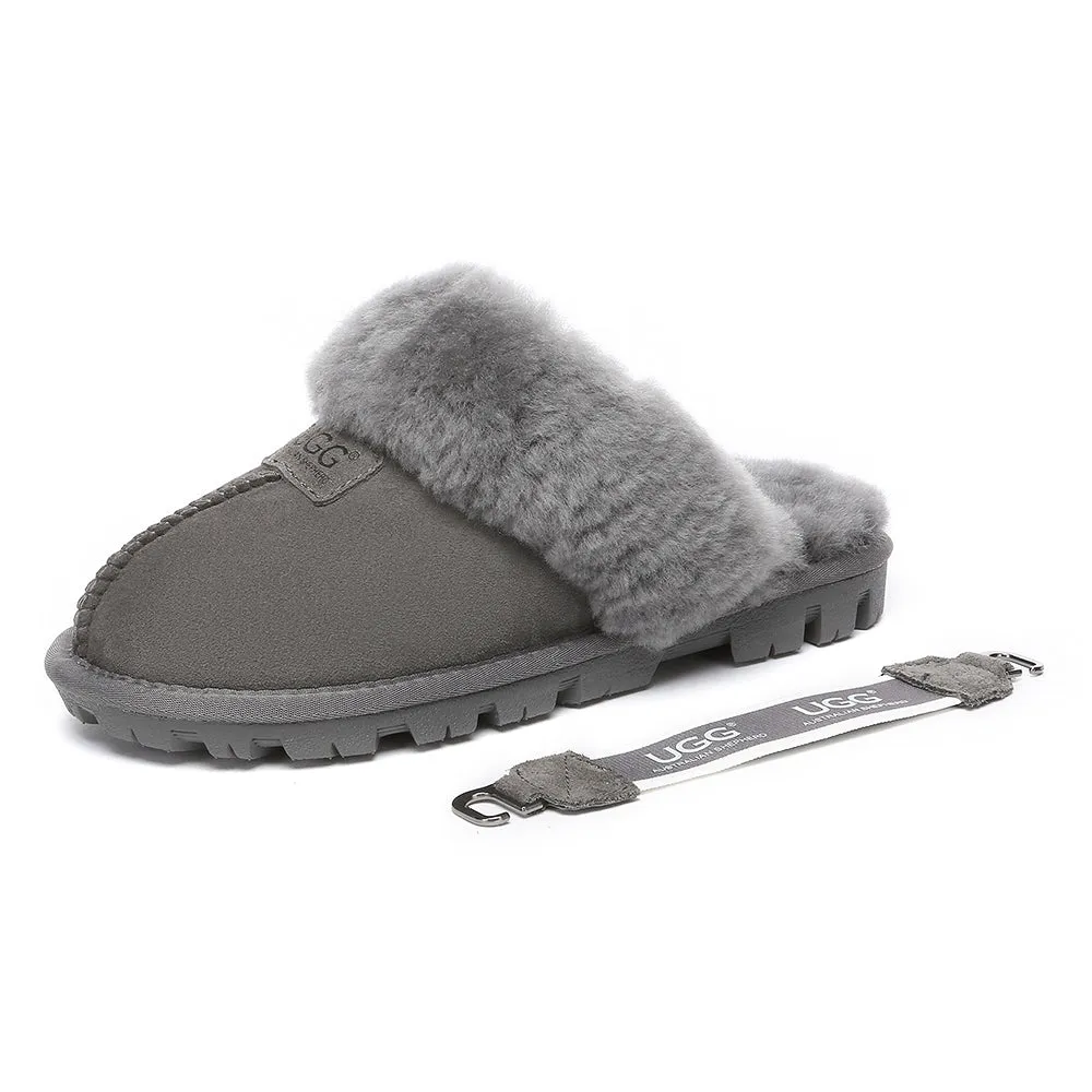 AUSTRALIAN SHEPHERD UGG Sheepskin Wool Removable Strap Slingback Slippers Suzie Ll #AS2060