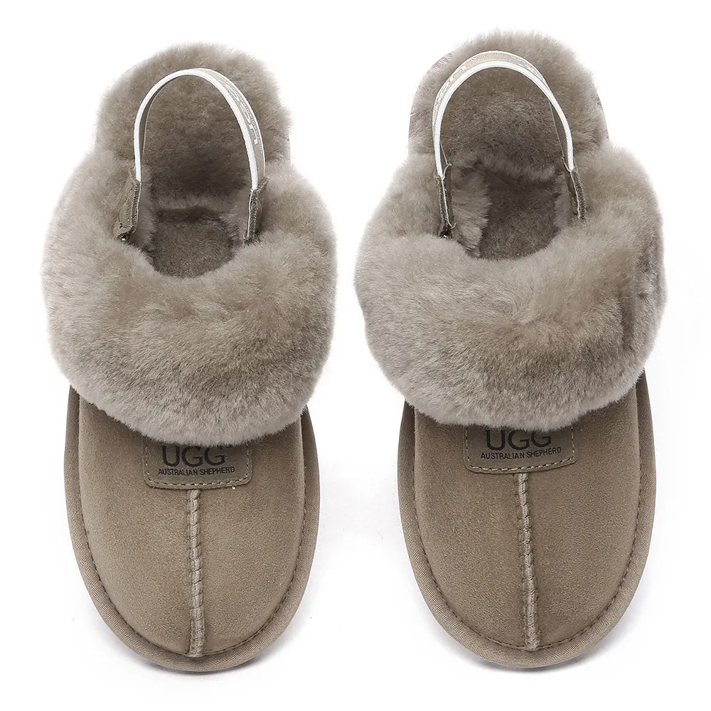 AUSTRALIAN SHEPHERD UGG Sheepskin Wool Removable Strap Slingback Slippers Suzie Ll #AS2060