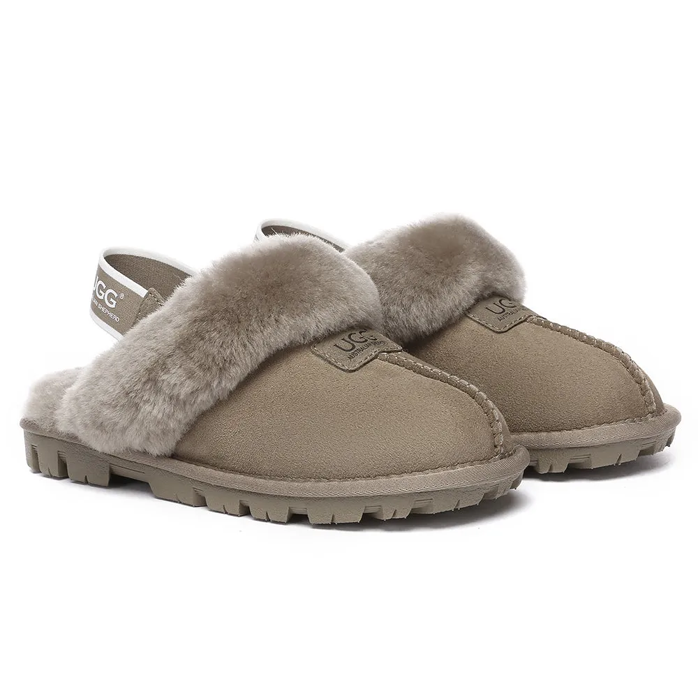 AUSTRALIAN SHEPHERD UGG Sheepskin Wool Removable Strap Slingback Slippers Suzie Ll #AS2060