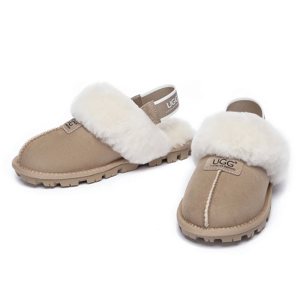 AUSTRALIAN SHEPHERD UGG Sheepskin Wool Removable Strap Slingback Slippers Suzie Ll #AS2060