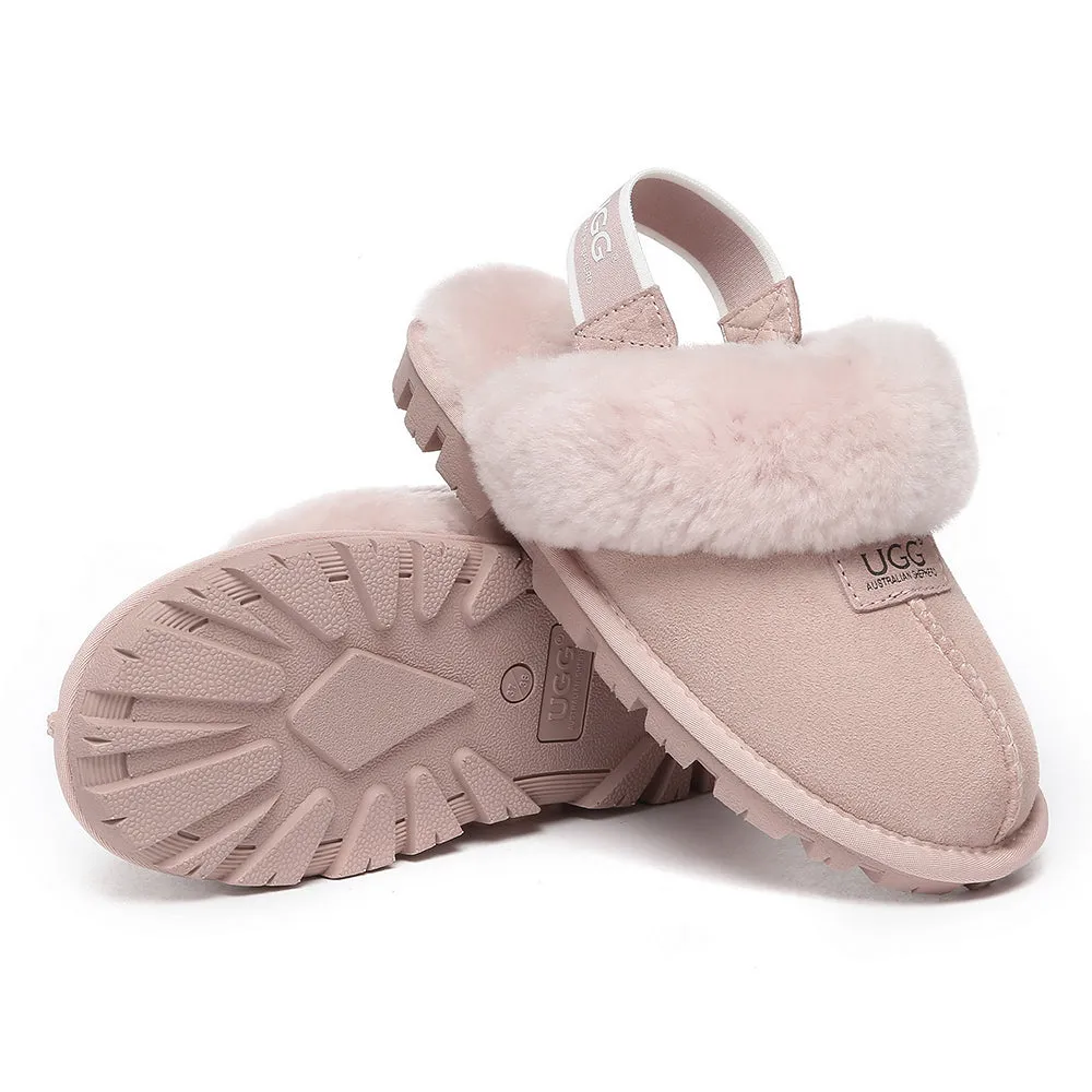 AUSTRALIAN SHEPHERD UGG Sheepskin Wool Removable Strap Slingback Slippers Suzie Ll #AS2060