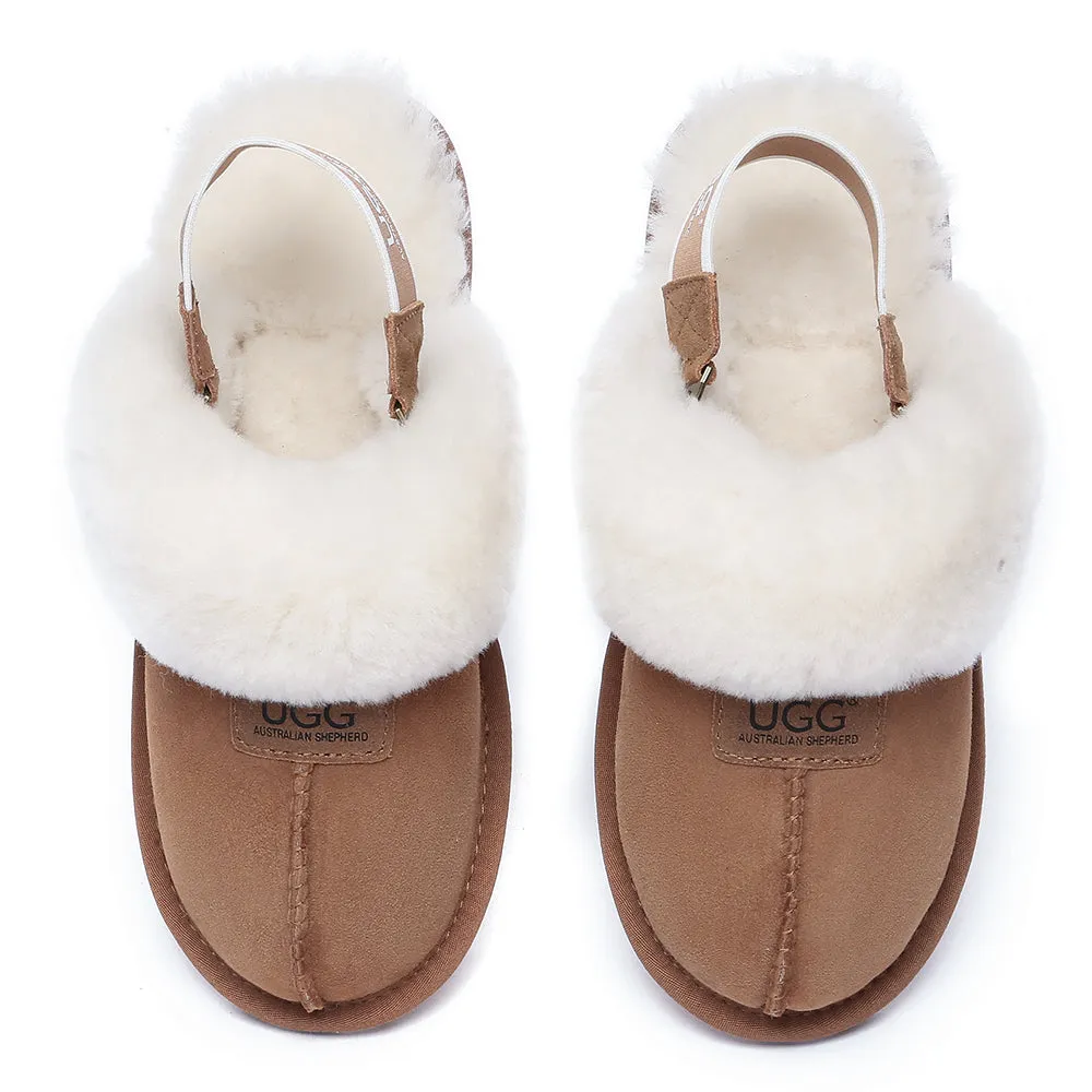 AUSTRALIAN SHEPHERD UGG Sheepskin Wool Removable Strap Slingback Slippers Suzie Ll #AS2060