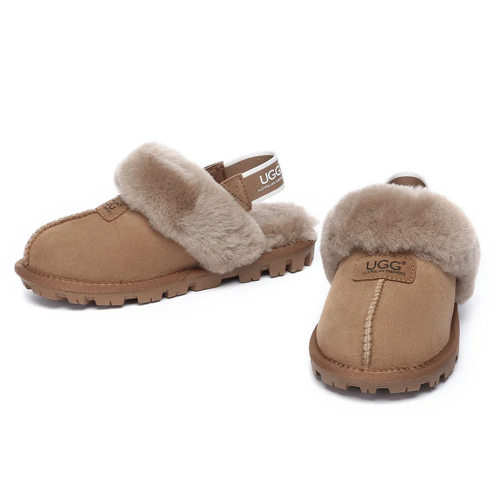 AUSTRALIAN SHEPHERD UGG Sheepskin Wool Removable Strap Slingback Slippers Suzie Ll #AS2060