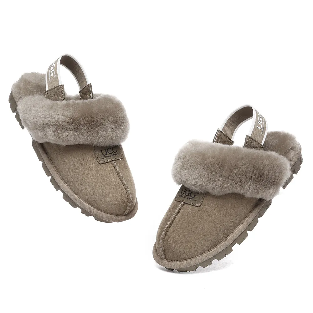 AUSTRALIAN SHEPHERD UGG Sheepskin Wool Removable Strap Slingback Slippers Suzie Ll #AS2060