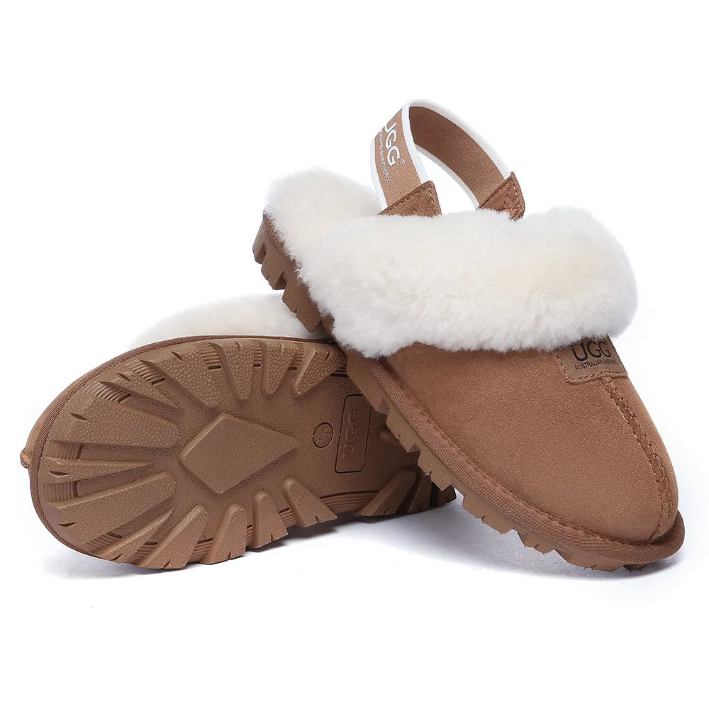 AUSTRALIAN SHEPHERD UGG Sheepskin Wool Removable Strap Slingback Slippers Suzie Ll #AS2060