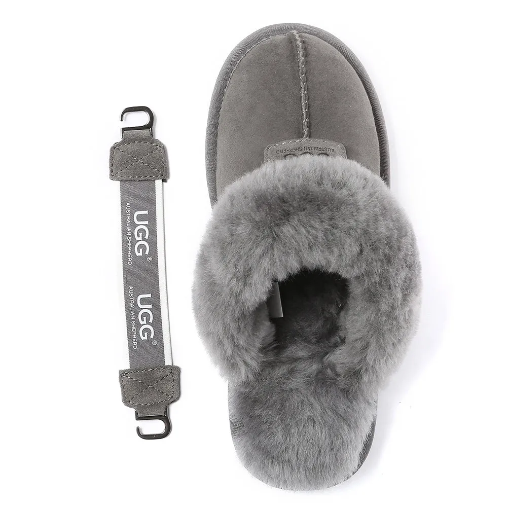 AUSTRALIAN SHEPHERD UGG Sheepskin Wool Removable Strap Slingback Slippers Suzie Ll #AS2060