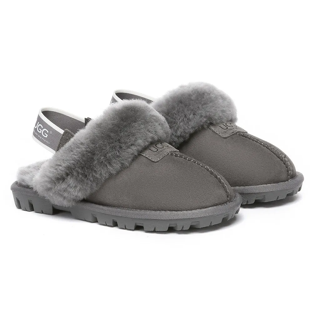 AUSTRALIAN SHEPHERD UGG Sheepskin Wool Removable Strap Slingback Slippers Suzie Ll #AS2060