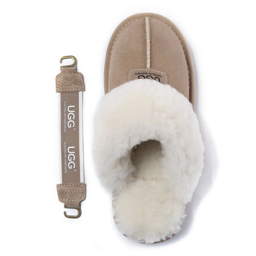 AUSTRALIAN SHEPHERD UGG Sheepskin Wool Removable Strap Slingback Slippers Suzie Ll #AS2060