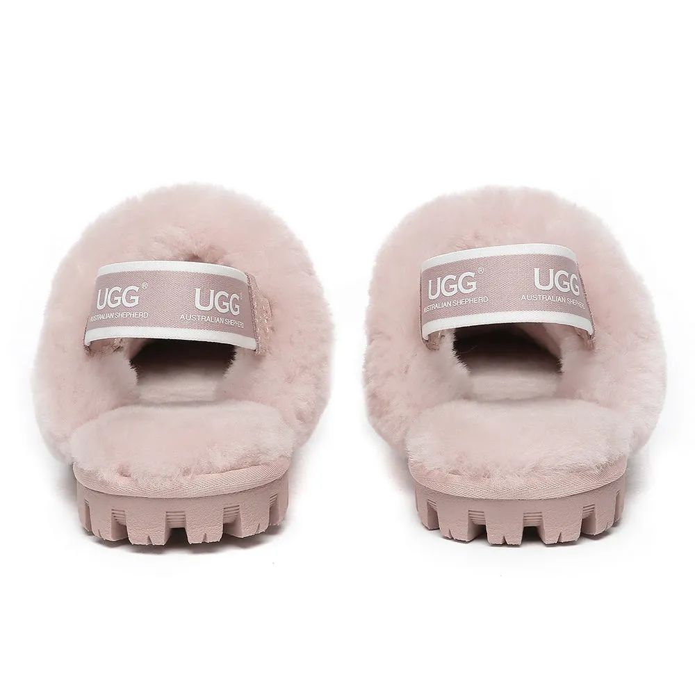 AUSTRALIAN SHEPHERD UGG Sheepskin Wool Removable Strap Slingback Slippers Suzie Ll #AS2060