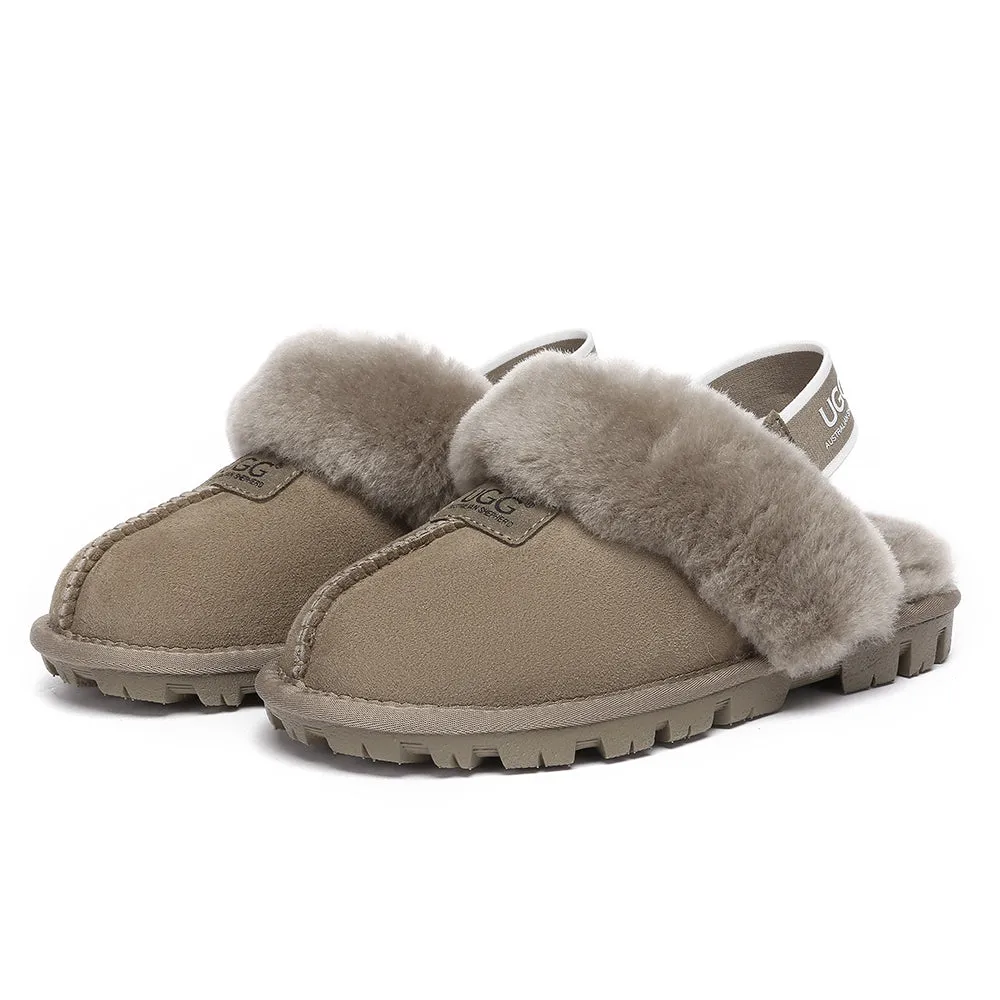 AUSTRALIAN SHEPHERD UGG Sheepskin Wool Removable Strap Slingback Slippers Suzie Ll #AS2060