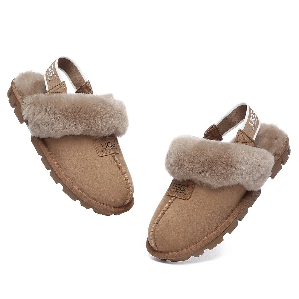 AUSTRALIAN SHEPHERD UGG Sheepskin Wool Removable Strap Slingback Slippers Suzie Ll #AS2060