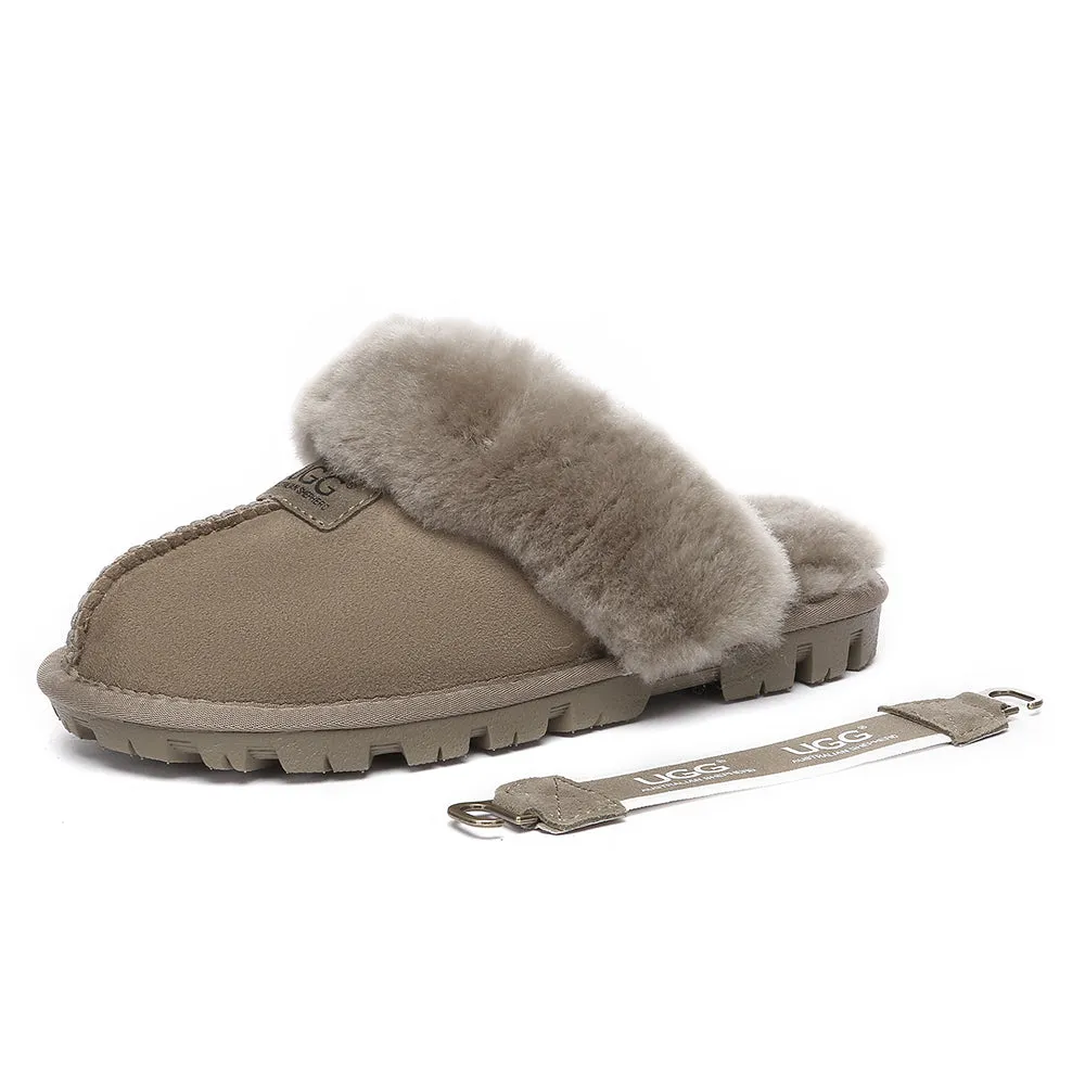 AUSTRALIAN SHEPHERD UGG Sheepskin Wool Removable Strap Slingback Slippers Suzie Ll #AS2060