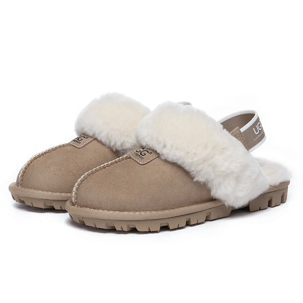 AUSTRALIAN SHEPHERD UGG Sheepskin Wool Removable Strap Slingback Slippers Suzie Ll #AS2060