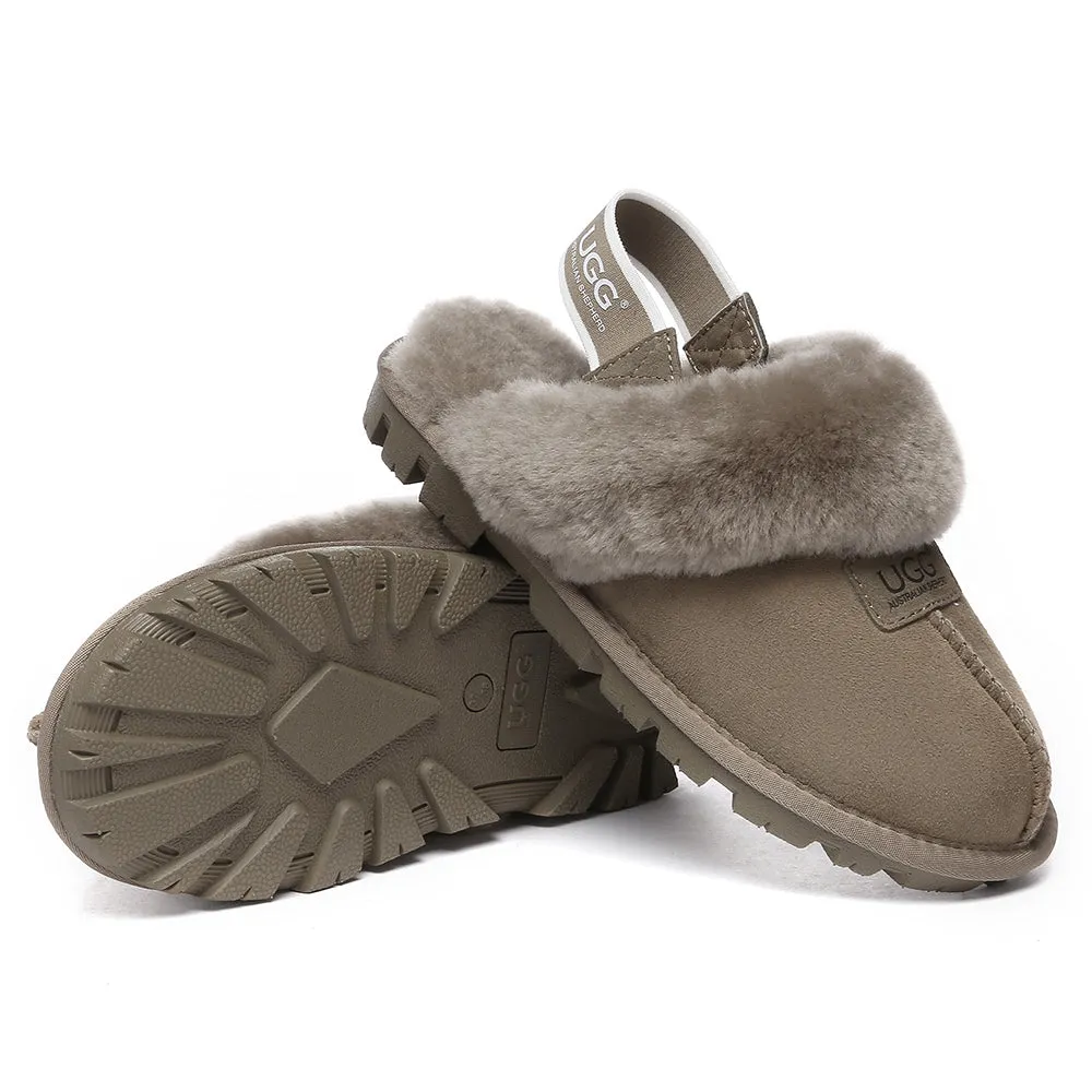 AUSTRALIAN SHEPHERD UGG Sheepskin Wool Removable Strap Slingback Slippers Suzie Ll #AS2060