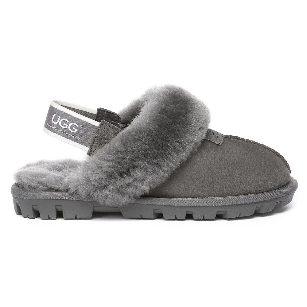 AUSTRALIAN SHEPHERD UGG Sheepskin Wool Removable Strap Slingback Slippers Suzie Ll #AS2060