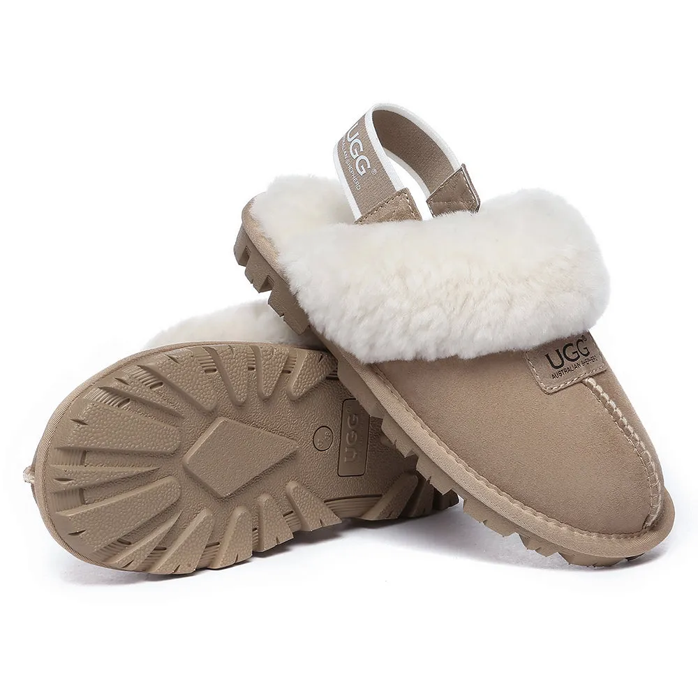 AUSTRALIAN SHEPHERD UGG Sheepskin Wool Removable Strap Slingback Slippers Suzie Ll #AS2060