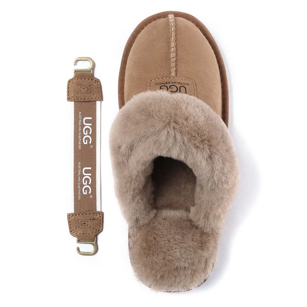 AUSTRALIAN SHEPHERD UGG Sheepskin Wool Removable Strap Slingback Slippers Suzie Ll #AS2060