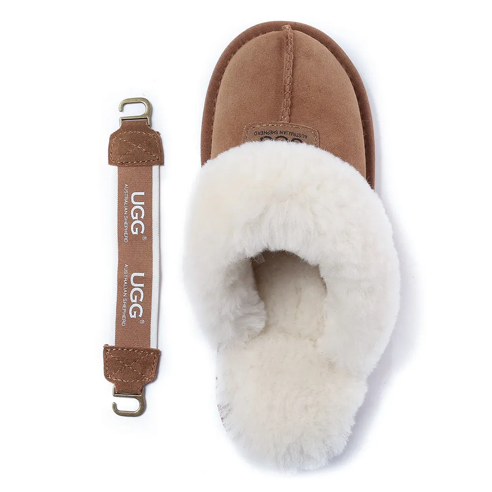 AUSTRALIAN SHEPHERD UGG Sheepskin Wool Removable Strap Slingback Slippers Suzie Ll #AS2060