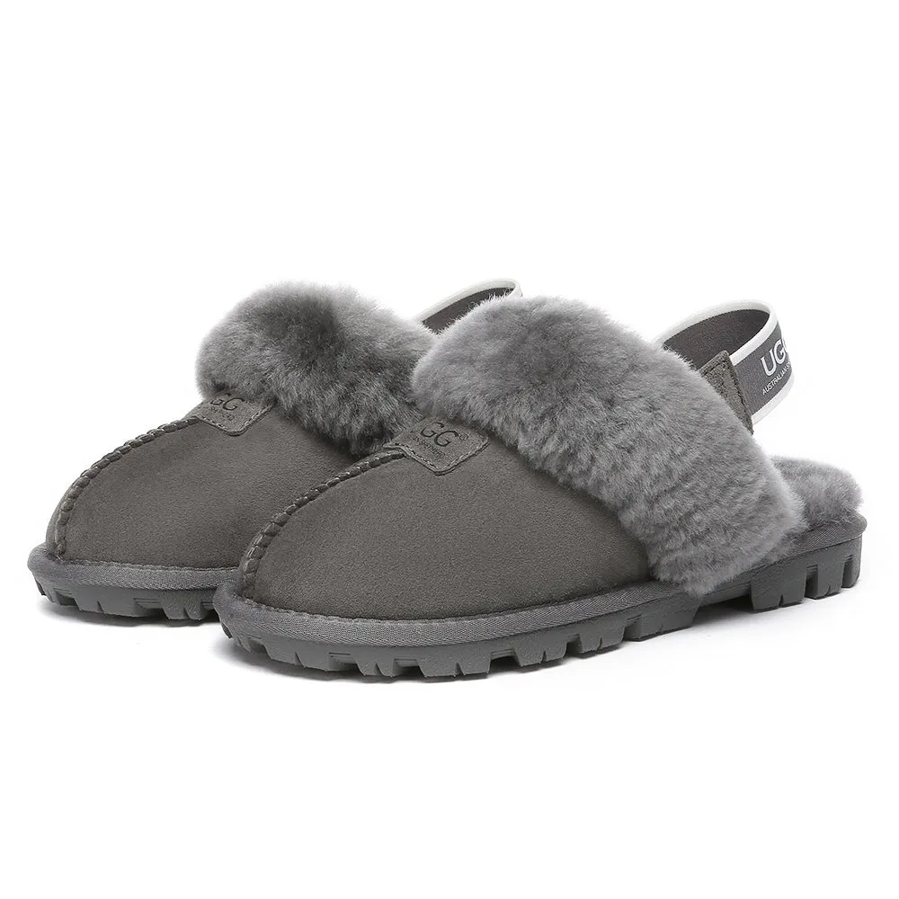 AUSTRALIAN SHEPHERD UGG Sheepskin Wool Removable Strap Slingback Slippers Suzie Ll #AS2060