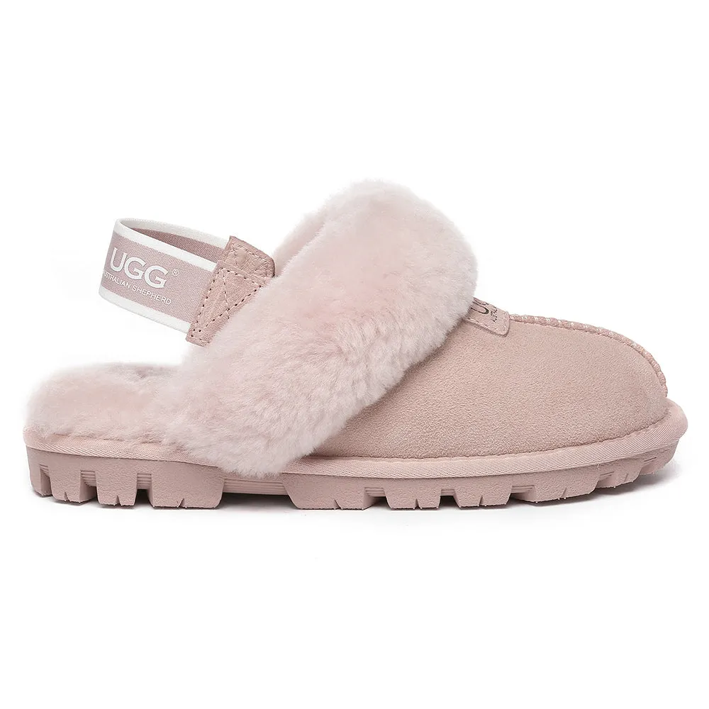 AUSTRALIAN SHEPHERD UGG Sheepskin Wool Removable Strap Slingback Slippers Suzie Ll #AS2060