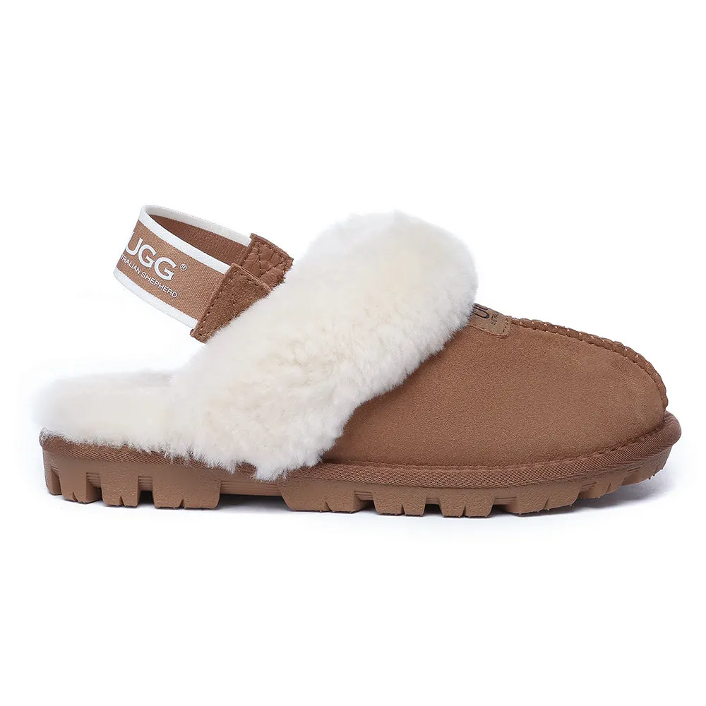 AUSTRALIAN SHEPHERD UGG Sheepskin Wool Removable Strap Slingback Slippers Suzie Ll #AS2060